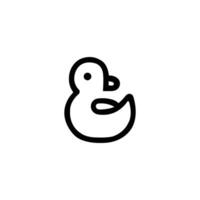 black and white duck icon for logos and branding vector