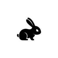Black and white rabbit icon vector