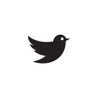 Black and white bird icon on transparent background vector