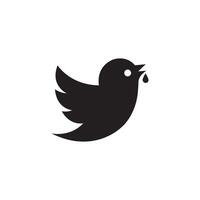 Icon silhouette of a flying bird with food pouring from its beak vector