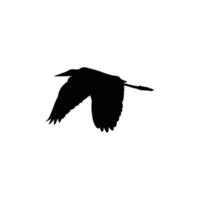 Black silhouette of a heron on a transparent background vector