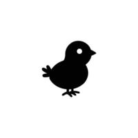 Black and White Chicken Chick Icon for Digital and Print Use vector