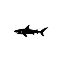 black and white shark icon for digital and print use vector
