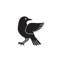 Bird icon with wings in a very simple and elegant style vector