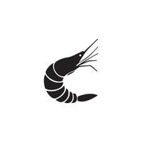 Black and White Shrimp Icon for Logos and Branding vector