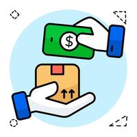 Conceptual design icon of cash on delivery vector
