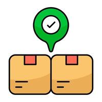 Modern design icon flat of parcel location graphics vector