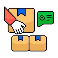 Editable design of giving parcels vector