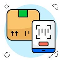 A flat design of mobile barcode vector