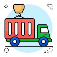 Modern design icon of containers lifting vector