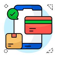 Trendy vectors design of mobile card payment graphics