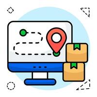 An icon design of online parcel location vector