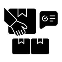 Editable design icons of giving parcel graphics vector