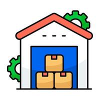 Flat design of warehouse flat vector