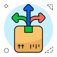 Editable design of parcel directions vector