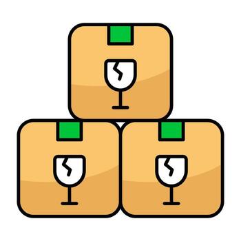 modificable tendencias diseño de frágil paquete o empaquetar vector