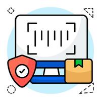 A flat design icon of online barcode vector