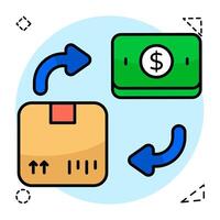 Conceptual flat design cash on delivery vector