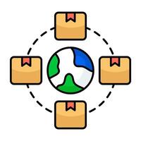 A perfect design flat of global delivery vector