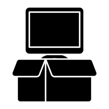 Conceptual flat design icon of lcd parcel graphics vector