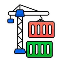Modern design of containers lifting vector