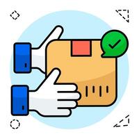 Editable flat design of giving parcel icons vector