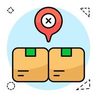 Modern design icon of wrong parcel location vector