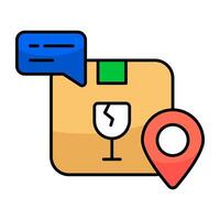 Modifiable icon of fragile parcels vector