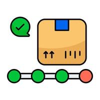 An editable design icon of logistic chat vector