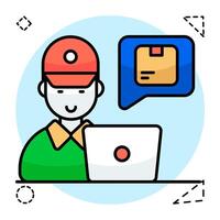 An editable design of logistic chat vector