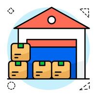 Flat design icon of warehouses vector