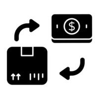 Conceptual flat design icons of cash on delivery graphics vector