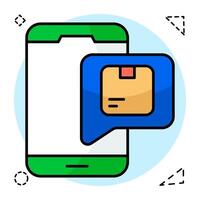 Perfect design icon of mobile logistic chat vector