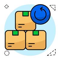 Parcel return icons flat vector