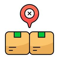 Modern design icons of wrong parcel location vector