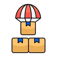 An icons design of parachute delivery vector