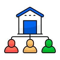 Flat design icon of warehouse managers vector