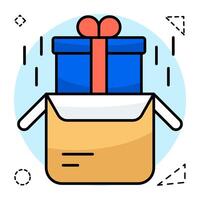 Conceptual flat design icon of gift parcel vector