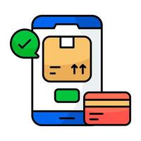 Trendy vectors flat design of mobile card payment