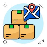 A colored design icon of parcel location vector