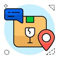 Modifiable of fragile parcel icons vector