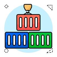 An icon design of containers vector