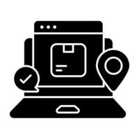 An icon design of online package graphics vector