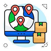 Unique design icon of global locations vector