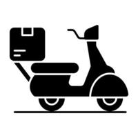 Scooter delivery icon, editable vectors