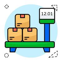 Conceptual design icon of parcel weighing vector
