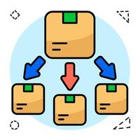 Editable icon of parcel directions vector
