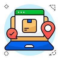 An icon design of online package vector