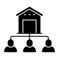 Flat design icons of warehouse manager vector