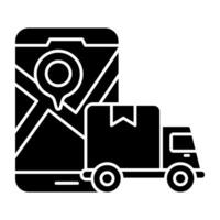 Perfect design icon of mobile cargo location graphics vector